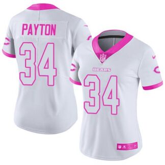 Nike Chicago Bears #34 Walter Payton White/Pink Women’s Stitched NFL Limited Rush Fashion Jersey