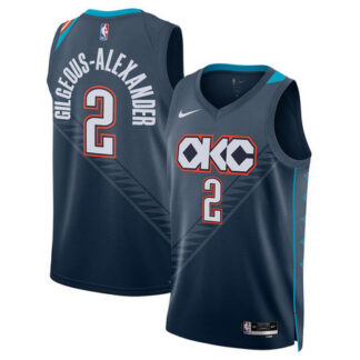 Men's Oklahoma City Thunder #2 Shai Gilgeous-Alexander Nike Blue 2025/26 City Edition Swingman Jersey