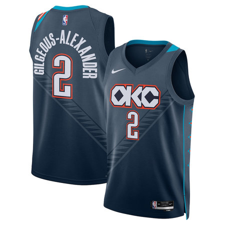 Men's Oklahoma City Thunder #2 Shai Gilgeous-Alexander Nike Blue 2025/26 City Edition Swingman Jersey