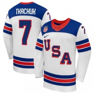 Brady Tkachuk USA Hockey Olympic Nike 2026 White Away Replica Jersey