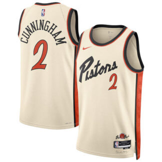 Youth Detroit Pistons #2 Cade Cunningham White 2024/25 Swingman City Edition Jersey