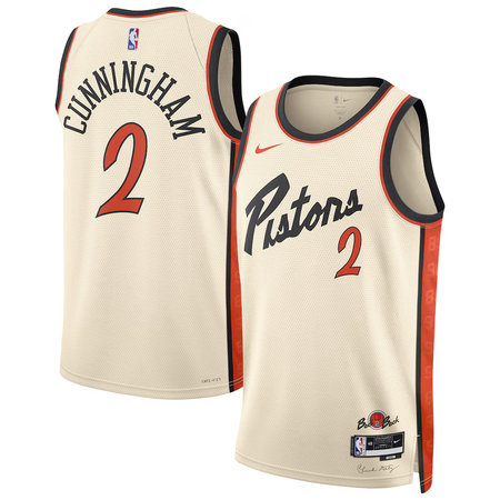 Youth Detroit Pistons #2 Cade Cunningham White 2024/25 Swingman City Edition Jersey