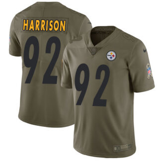 Nike Pittsburgh Steelers #92 James Harrison Olive Men’s Stitched NFL Limited 2017 Salute to Service Jersey