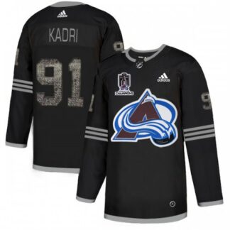 Adidas Colorado Avalanche #91 Nazem Kadri Black Youth 2022 Stanley Cup Champions Authentic Classic Stitched NHL Jer...