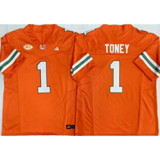 Men's Miami Hurricanes #1 Malachi Toney Orange Vapor F.U.S.E. Limited Jersey