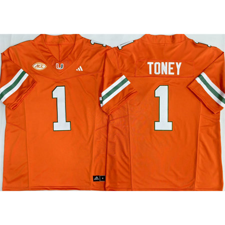 Men's Miami Hurricanes #1 Malachi Toney Orange Vapor F.U.S.E. Limited Jersey